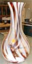 Fischer copper red white swirled vase