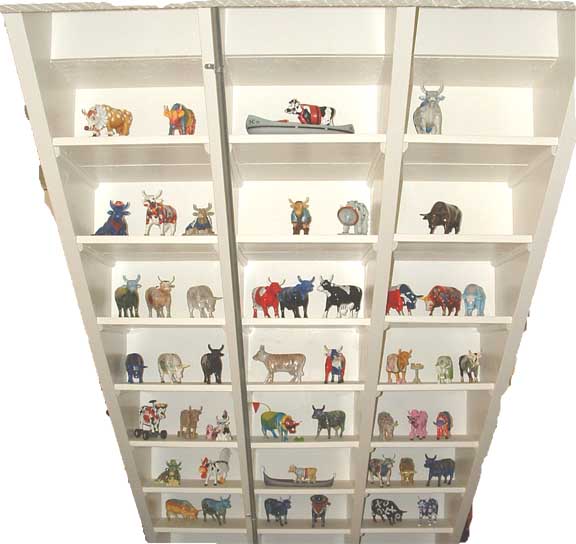Shelf-full of cows